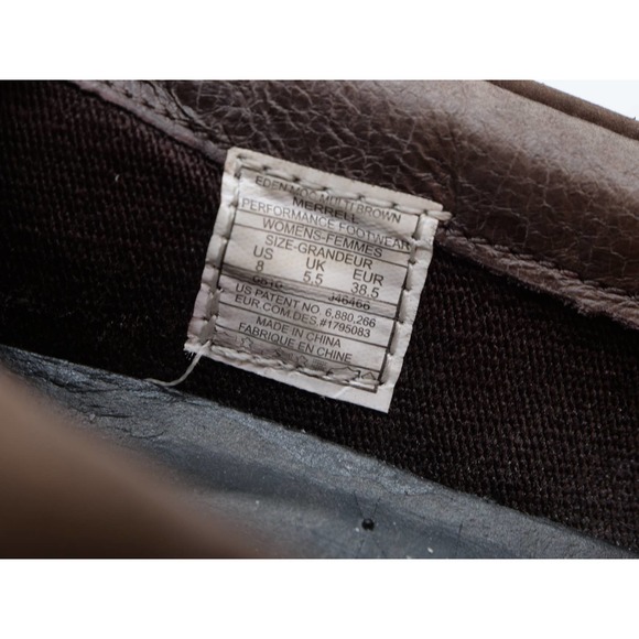 Merrell Shoes Womens 8 Brown Leather Eden Moc Slip On Comfort Wedge Casual - Picture 10 of 12